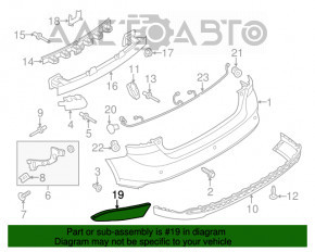 Отражатель левый Ford Focus mk3 15-18 рест 5d под лампу новый неоригинал