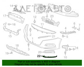 Moldura bara fata stanga inferioara Honda Accord 18-22 negru lucios.