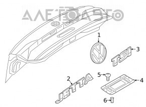 Emblema cu inscripția TSI pentru capacul portbagajului VW Jetta 11-18 USA