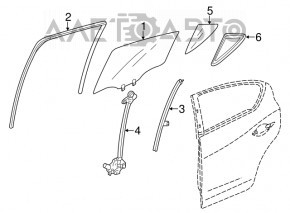 Направляющая стекла двери задней правой Acura ILX 13-