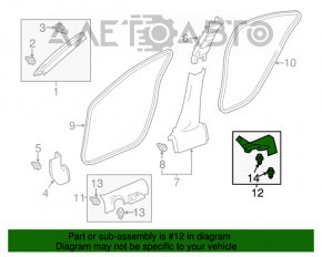 Capacul pragului din spate dreapta pentru Acura ILX 13- negru.