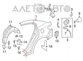 Aripa spate stânga Acura ILX 13-18