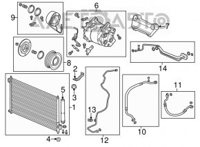 Radiatorul condensatorului de aer condiționat pentru Acura ILX 13-16, nou, neoriginal, NISSENS