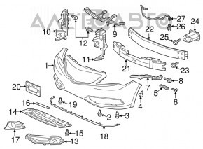 Bara fata goala Acura ILX 13-15 pre-restilizare