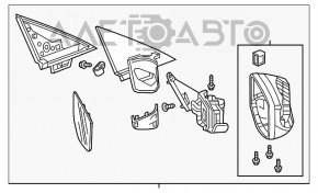 Oglindă laterală stângă Acura ILX 13-17, 5 pini, grafit