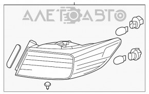 Lampa exterioară aripă stângă Acura ILX 13-15 pre-restilizare