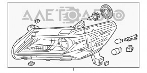 Far fata stanga naked Acura ILX 13-15 dorest xenon nou original OEM