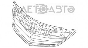 Grila radiatorului asamblată Acura ILX 13-15 pre-restilizare