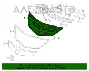 Основание решетки радиатора Acura ILX 13-15 дорест