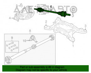 Ax cu semicură spate stânga Dodge Charger 15-20 rest rwd