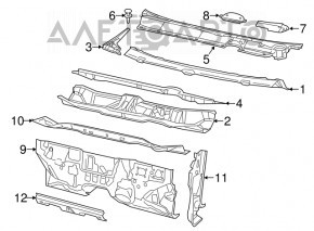 Кронштейн решетки дворников пластик Dodge Dart 13-16