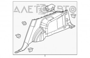 Capacul arcului stâng Chevrolet Equinox 10-17 negru, uzat