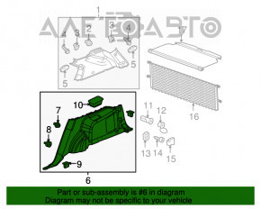 Capacul arcului stâng Chevrolet Equinox 10-17 negru, uzat