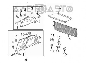 Capac spate stânga Chevrolet Equinox 10-17 gri.