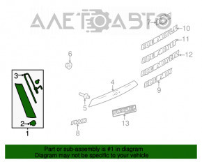 Capacul usii portbagajului lateral dreapta Chevrolet Equinox 10-17 are suportul rupt, urme de zgarieturi.