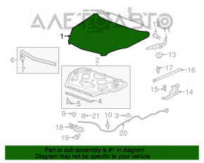 Капот голый Chevrolet Equinox 10-17 565Q черный,вмятины