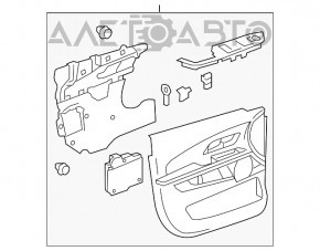 Capacul ușii, cartela frontală stânga Chevrolet Equinox 12-15 negru.