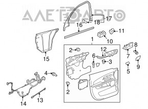 Capacul ușii, cartela frontală stânga Chevrolet Equinox 10-11