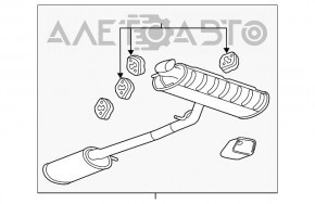 Silencer spate cu baie pentru Chevrolet Equinox 10-17 ruginit, lovit.