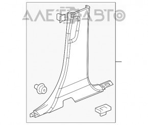 Capacul stâlpului central din partea de jos, stânga, pentru Chevrolet Equinox 10-17, negru, zgârieturi.