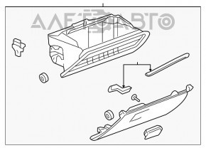 Перчаточный ящик, бардачок Chevrolet Equinox 10-17 серый