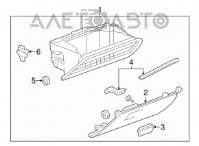 Перчаточный ящик, бардачок Chevrolet Equinox 10-17 серый