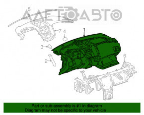 Торпедо передняя панель с AIRBAG Chevrolet Equinox 10-17 с бардачком, надорван уплотнитель, царапина