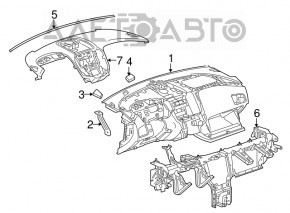 Panoul frontal al torpilei fără AIRBAG Chevrolet Equinox 10-17 zgâriat