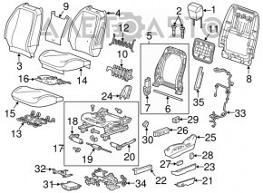 Водительское сидение Chevrolet Equinox 10-12 без airbag, черный, тряпка, электро, потерто