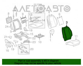 Scaun de pasager Chevrolet Equinox 10-12 fără airbag, negru, din material textil, manual.