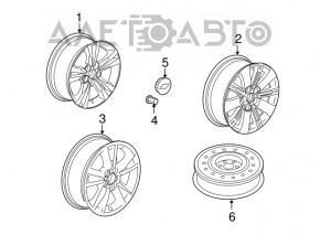 Roată de 17 inch pentru Chevrolet Equinox 10-17 cu o bordură ușoară.