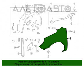 Capota capotei stânga superioară Chevrolet Equinox 10-17 nouă, neoriginală.