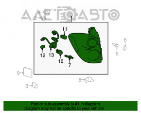 Lampa dreapta Chevrolet Equinox 10-15, post-restilizare.