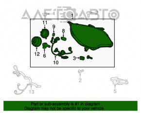 Far dreapta fata goală Chevrolet Equinox 10-15 pre-restilizare, pentru polizare, suportul este rupt.