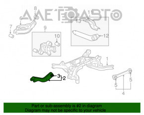 Maneta transversală spate dreapta Chevrolet Equinox 10-17, superioară, ruginită.