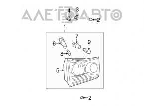 Capac interior portbagaj lumina dreapta Lexus RX350 RX400h 06-09 rest, intunecat, suport rupt