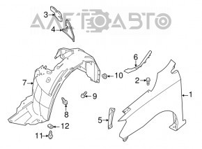 Aripa din față stânga Nissan Sentra 16-19 restilizată