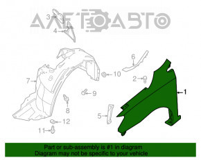 Aripa dreapta fata Nissan Sentra 16-19 restilizat, bara