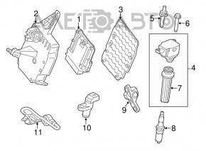 Capacul carcasei blocului ECU Ford Escape MK3 13-16 1.6T 2.0T