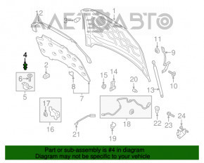 Bara de capota dreapta Lincoln MKZ 13-20 noua OEM originala