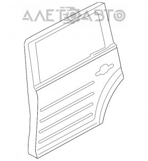 Ușa goală din spatele stânga a unui Ford Flex 09-19, argintie UX.