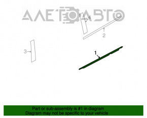 Moldură ușă-sticlă spate centrală stânga Ford Flex 09-19 negru.