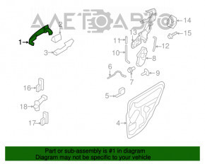 Mânerul ușii exterioare din spate dreapta pentru Ford Flex 09-19 este șters.