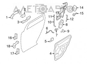 Mânerul ușii exterioare față stânga Ford Flex 09-19 s-a decolorat.