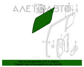 Стекло двери задней правой Ford Flex 09-19