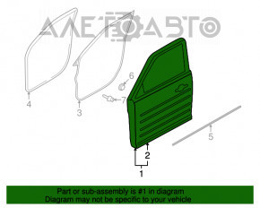 Ușa goală din față, stânga, pentru Ford Flex 09-19, argintie UX, cu o îndoitură.