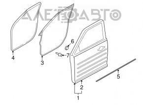 Ușa goală din față, stânga, pentru Ford Flex 09-19.