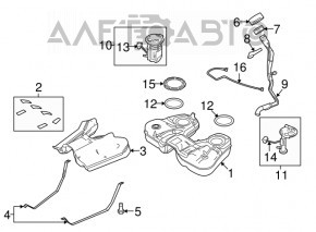 Rezervorul de combustibil Ford Flex 09-12 pre-restilizare