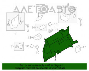 Capacul arcului stâng Ford Flex 09-12 este șters, capacul este rupt