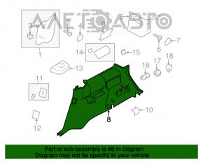 Capacul arcului drept Ford Flex 13-19 negru, zgârieturi, fără capace